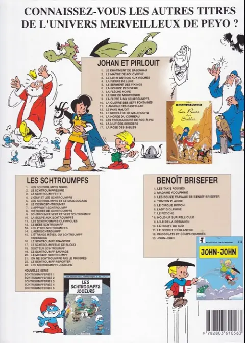 Verso de l'album Johan et Pirlouit Tome 14 La horde du corbeau