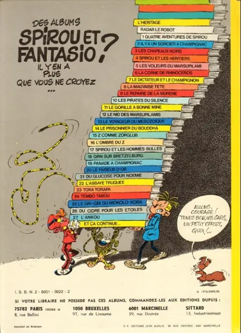 Verso de l'album Spirou et Fantasio Tome 20 Le faiseur d'or