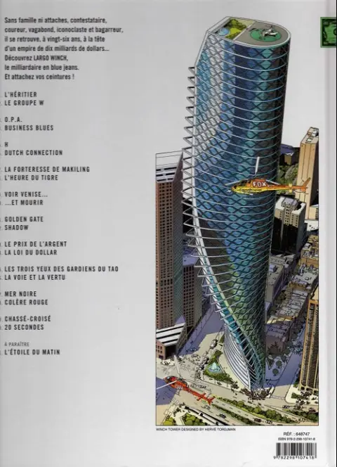 Verso de l'album Largo Winch Tome 20 20 secondes