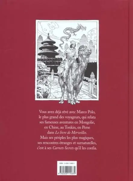 Verso de l'album Les Carnets secrets de Marco Polo