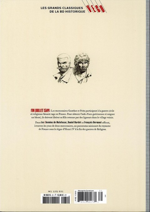Verso de l'album Les grands Classiques de la BD Historique Vécu - La Collection Tome 32 Les chemins de malefosse - tome I : le diable noir