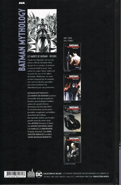 Verso de l'album Batman Mythology 6 Les morts de Batman