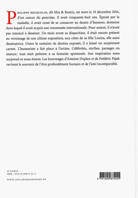 Verso de l'album Derniers dessins