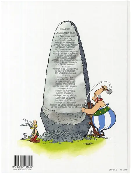 Verso de l'album Astérix Tome 24 Astérix chez les Belges
