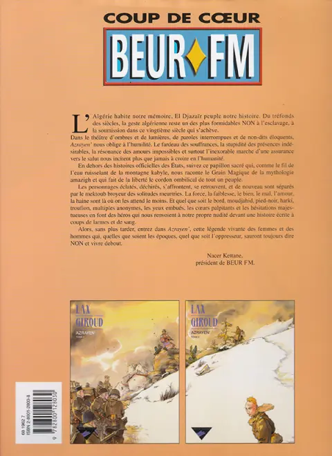Verso de l'album Azrayen' Tome 2