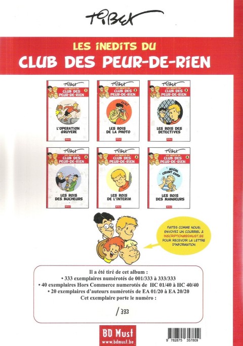 Verso de l'album Le Club des Peur-de-rien Les inédits Tome 4 Les Rois des Bûcheurs