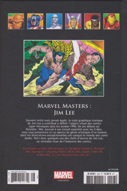 Verso de l'album Marvel Comics - La collection de référence Tome 208 Marvel Masters : Jim Lee