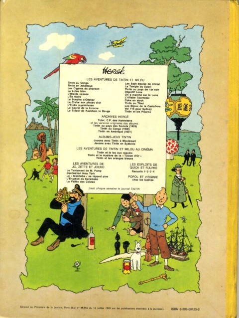 Verso de l'album Tintin Tome 23 Tintin et les Picaros