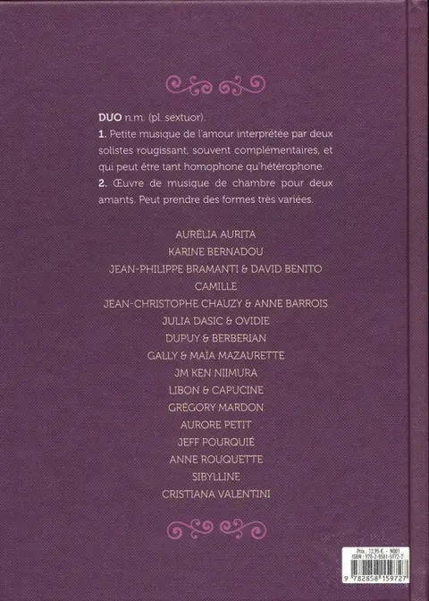 Verso de l'album Duo