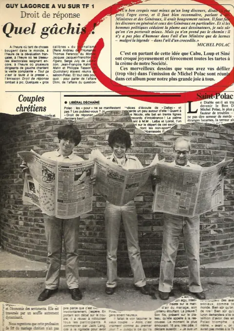 Verso de l'album Revue de presse de droit de réponse