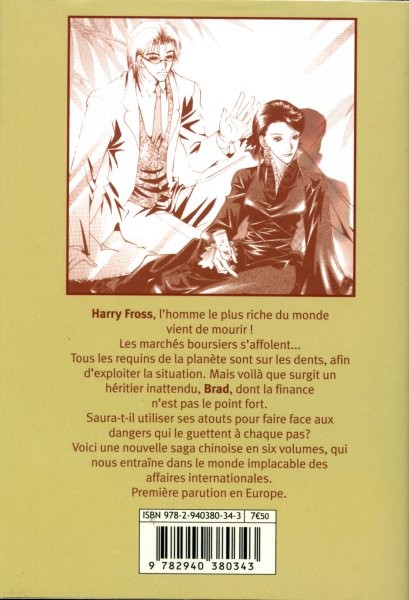 Verso de l'album Golden man Tome 1