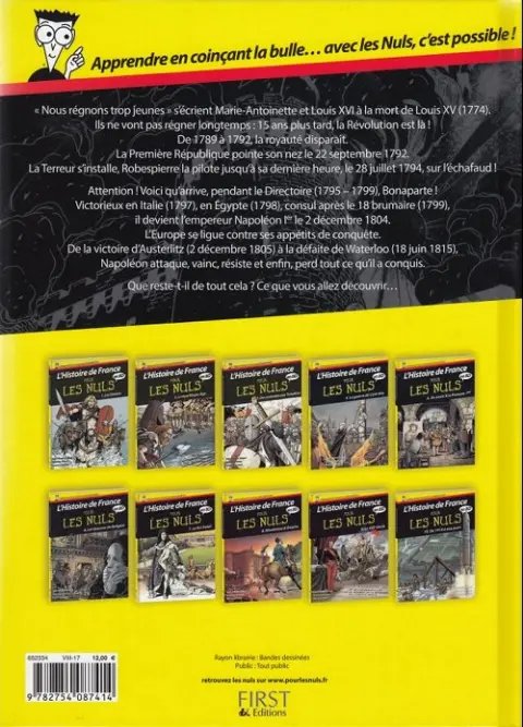 Verso de l'album L'Histoire de France pour les nuls Tome 8 Révolution et Empire