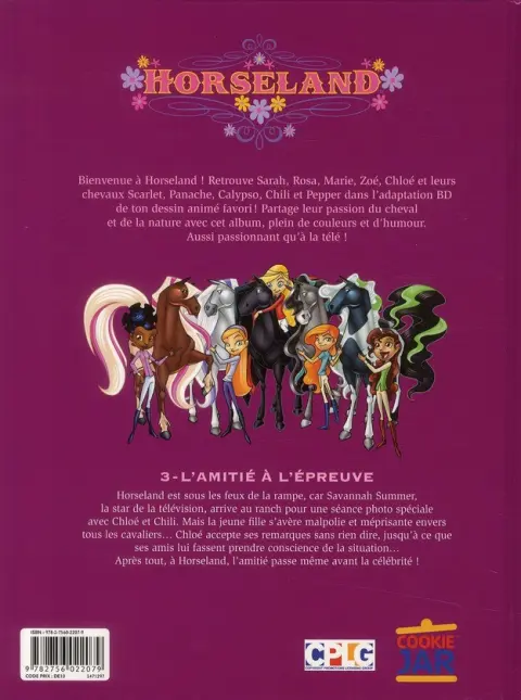 Verso de l'album Horseland Tome 3 L'amitié à l'épreuve