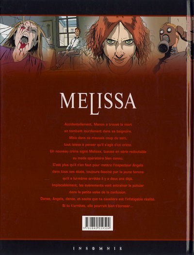 Verso de l'album Melissa Tome 1 La mort de Manon