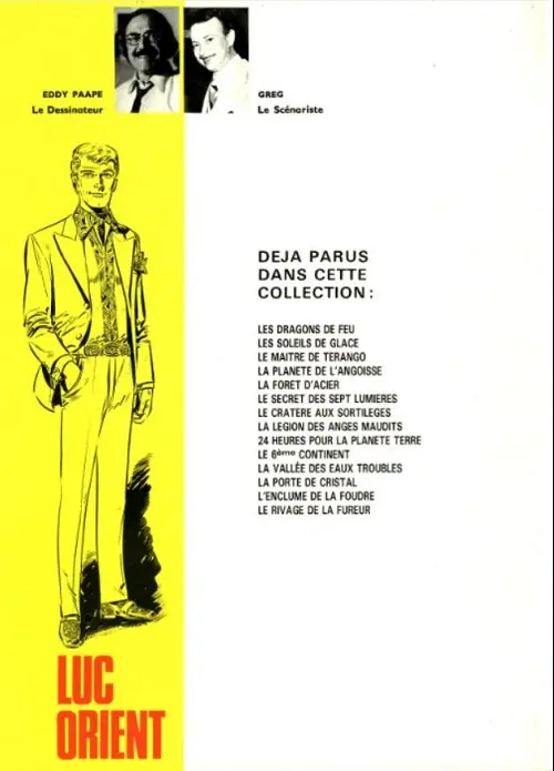 Verso de l'album Luc Orient Tome 8 La légion des anges maudits