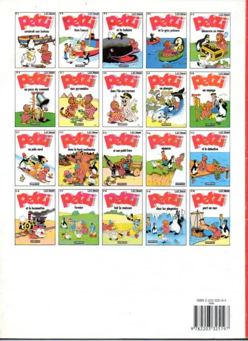 Verso de l'album Petzi Tome 19 Petzi chez les pingouins