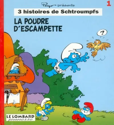 Couverture de l'album 3 histoires de Schtroumpfs Tome 1 La poudre d'escampette
