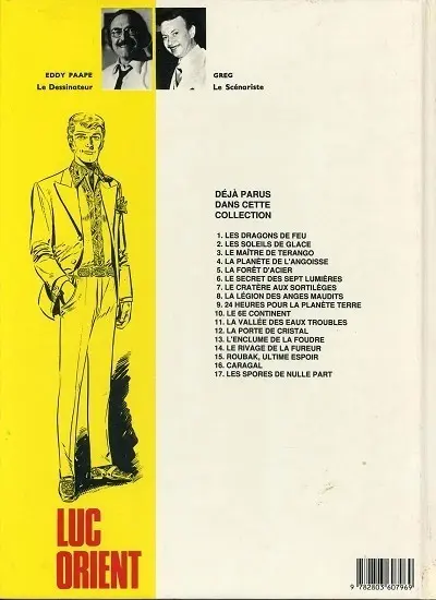 Verso de l'album Luc Orient Tome 17 Les spores de nulle part