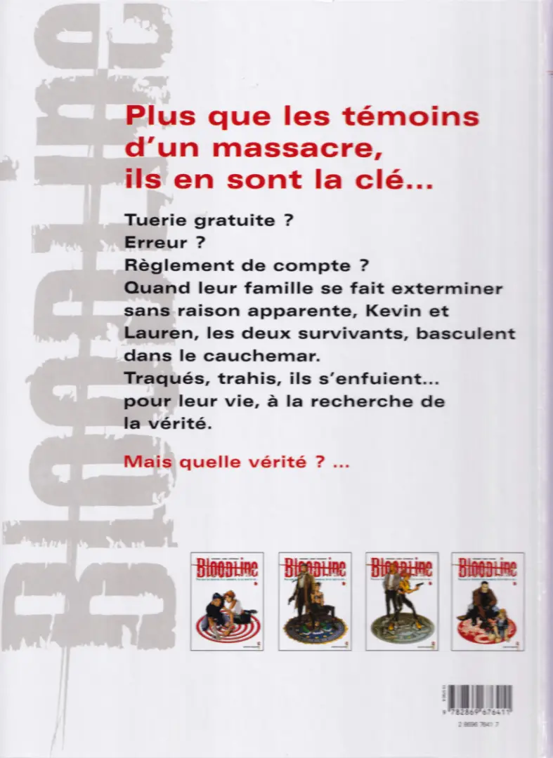 Verso de l'album Bloodline Tome 2 La traque