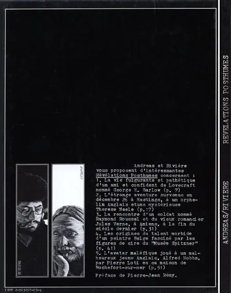 Verso de l'album Révélations posthumes