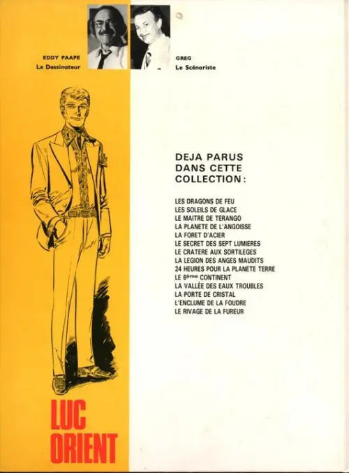 Verso de l'album Luc Orient Tome 9 24 heures pour la planète terre
