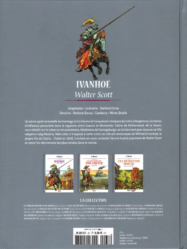 Verso de l'album Les Grands Classiques de la littérature en bande dessinée Tome 37 Ivanhoé