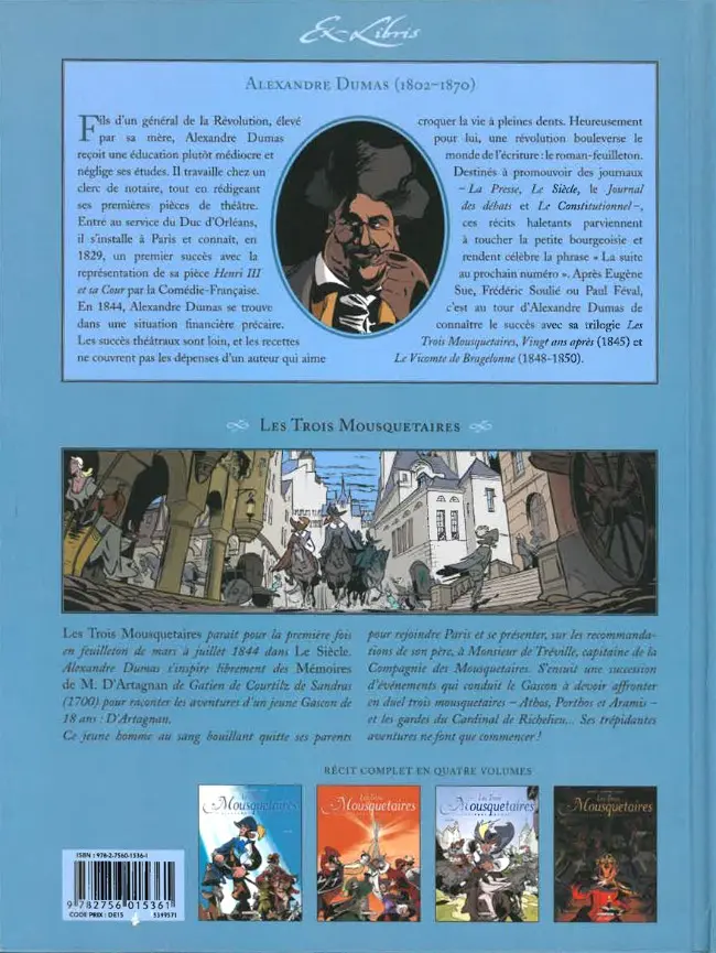 Verso de l'album Les Trois Mousquetaires Volume 4