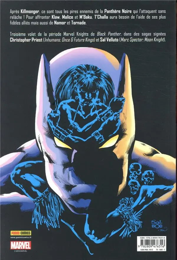 Verso de l'album Black Panther Marvel select Tome 3 Séduction de l'innocent