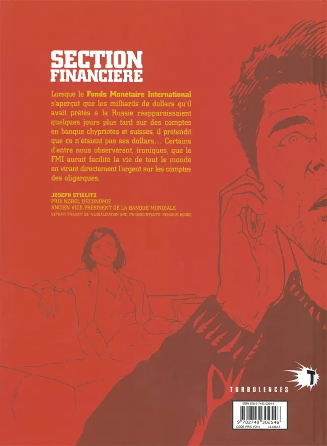 Verso de l'album Section financière Tome 1 Corruption