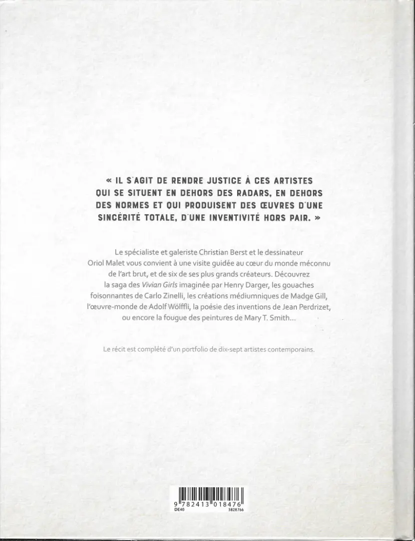 Verso de l'album Un monde d'art brut