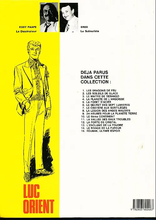 Verso de l'album Luc Orient Tome 13 L'enclume de la foudre