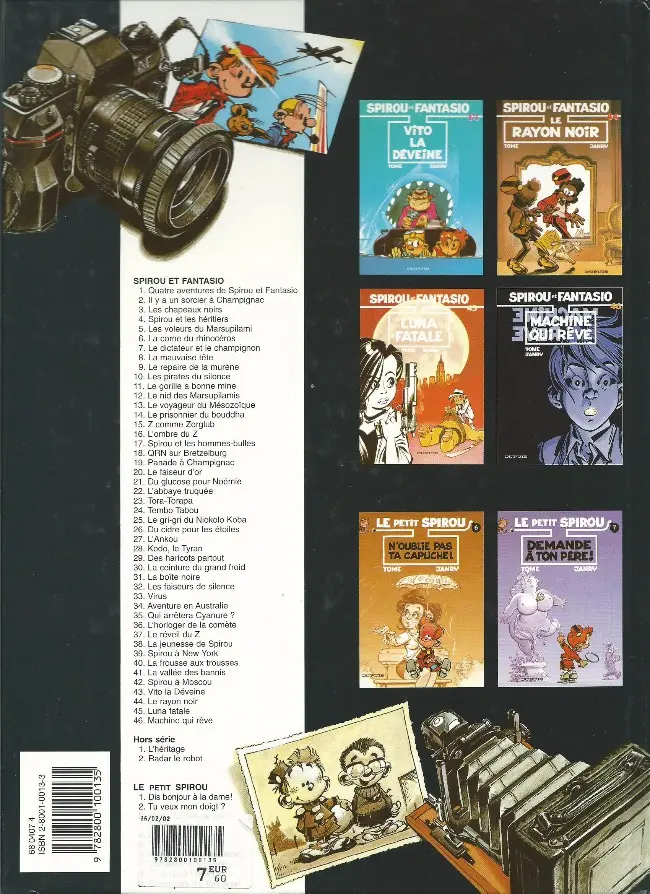 Verso de l'album Spirou et Fantasio Tome 11 Le gorille a bonne mine
