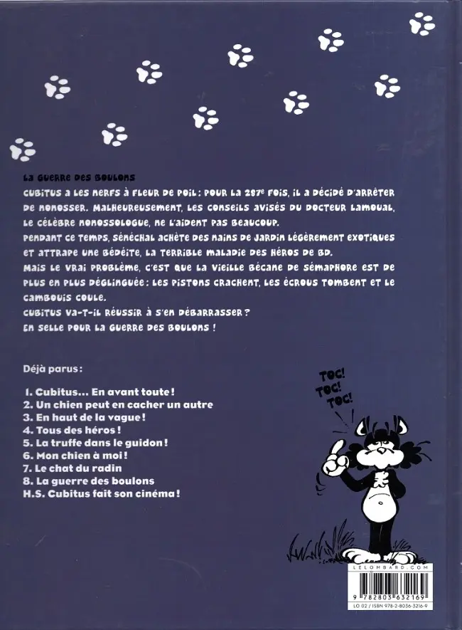 Verso de l'album Les nouvelles aventures de Cubitus Tome 8 La guerre des boulons
