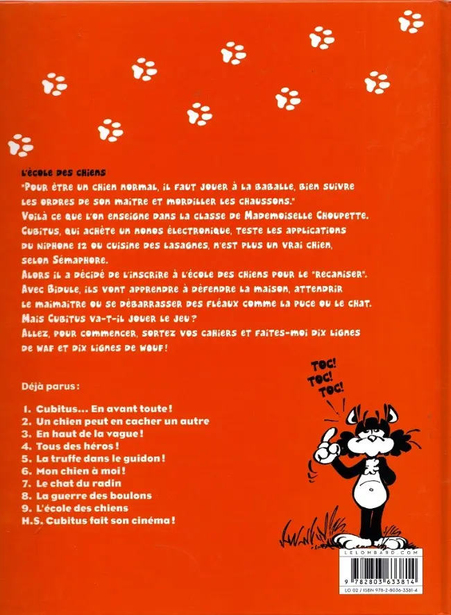 Verso de l'album Les nouvelles aventures de Cubitus Tome 9 L'école des chiens