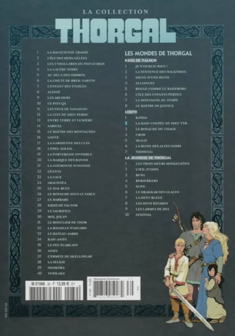 Verso de l'album Thorgal - La collection Tome 39 La main coupée du dieu Tyr