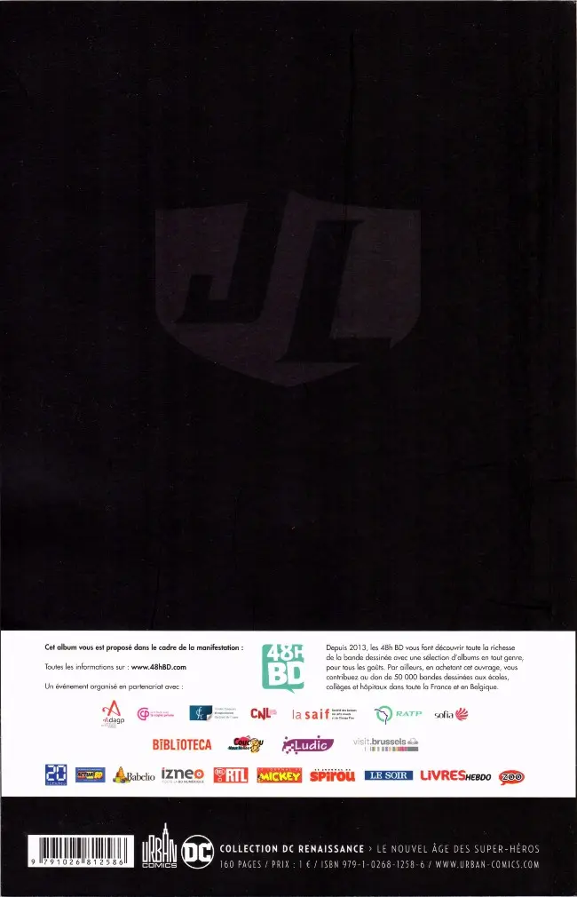 Verso de l'album Justice League Tome 1 Aux origines