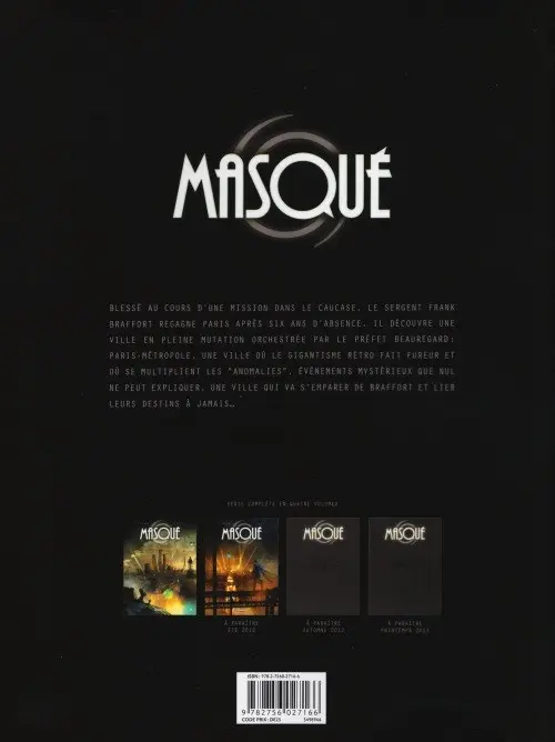 Verso de l'album Masqué Tome 1 Anomalies