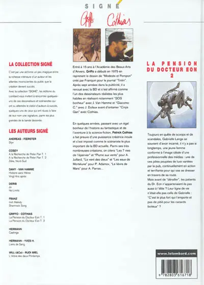 Verso de l'album La Pension du docteur Eon Tome 2