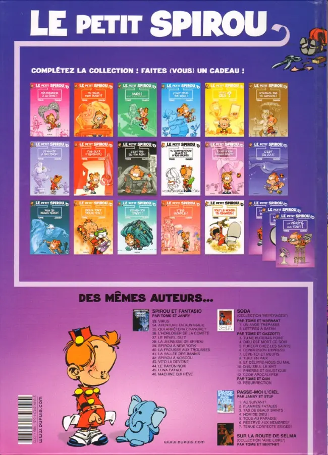 Verso de l'album Le Petit Spirou Tome 18 La Vérité sur tout !