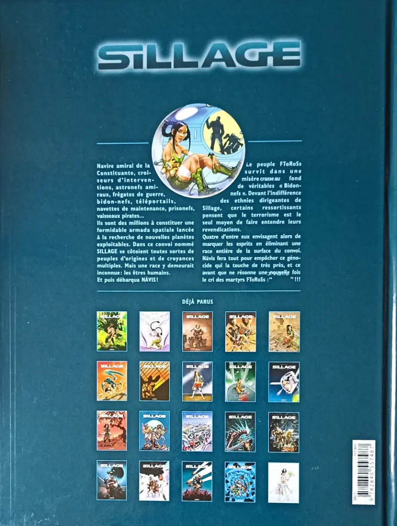 Verso de l'album Sillage Tome 5 'J.VJ,..'\_