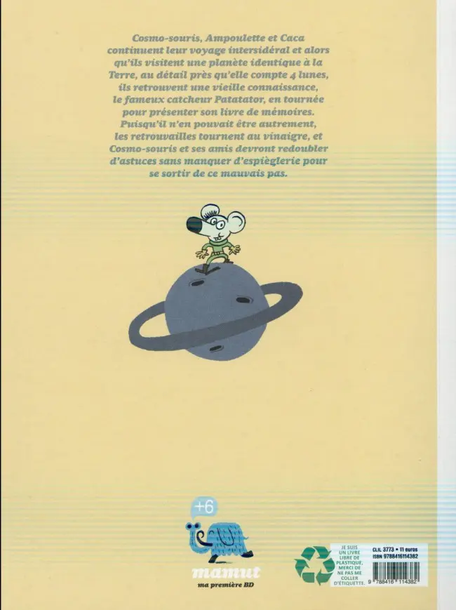 Verso de l'album Cosmo-souris et ampoulette Tome 3 La revanche de Patatator
