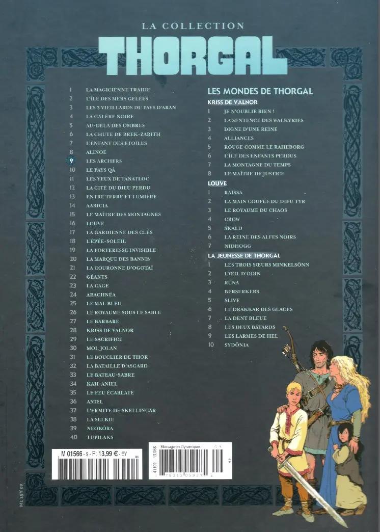 Verso de l'album Thorgal Tome 9 Les archers