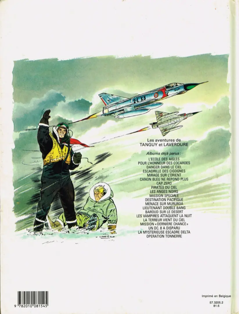 Verso de l'album Tanguy et Laverdure Tome 20 Opération Tonnerre