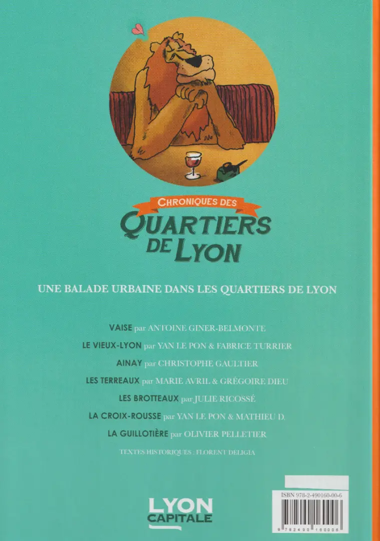 Verso de l'album Chroniques des Quartiers de Lyon
