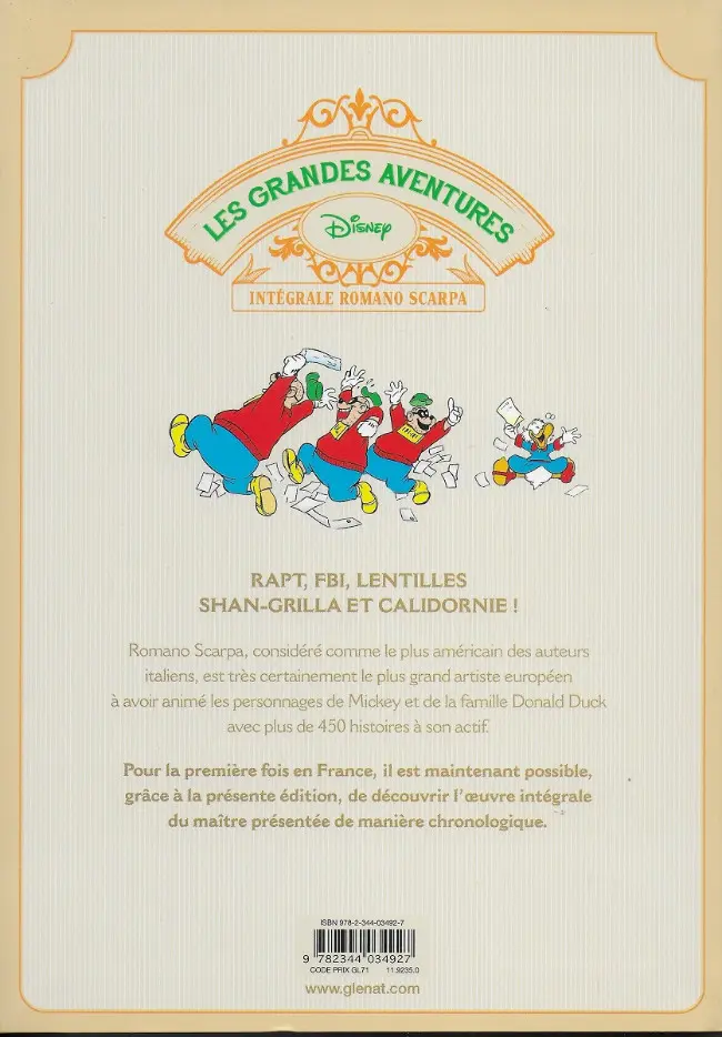 Verso de l'album Les Grandes aventures Disney Tome 5 1960/1961 : Les lentilles de Babylone et autres histoires