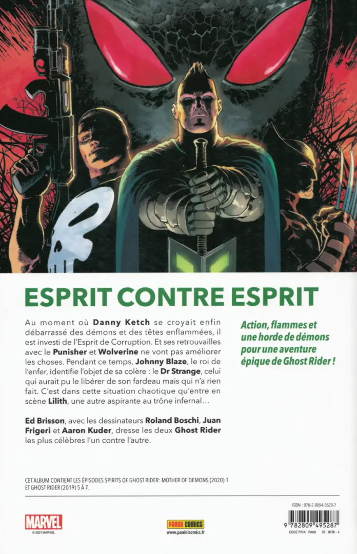 Verso de l'album Ghost Rider 2 Aux coeurs des ténèbres II