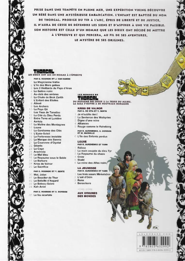 Verso de l'album Thorgal Tome 34 Kah-Aniel
