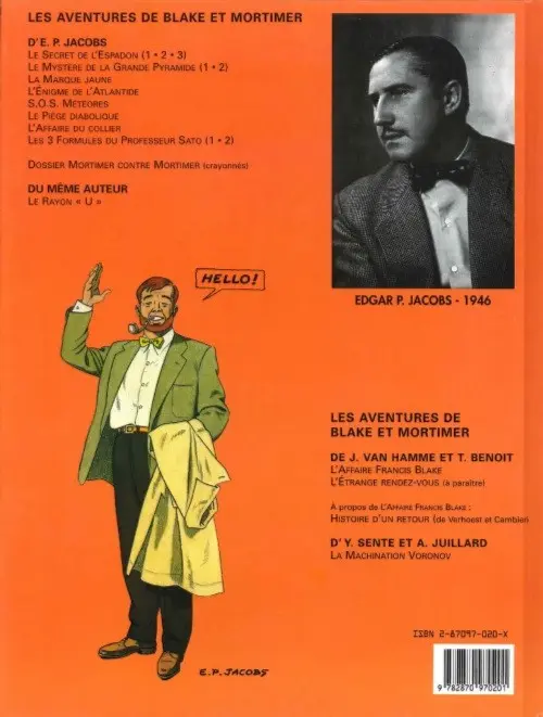 Verso de l'album Blake et Mortimer Tome 9 Le piège diabolique