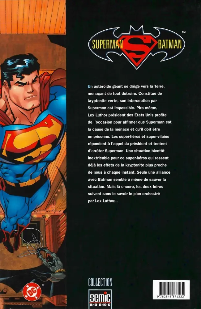 Verso de l'album Superman/Batman Tome 1