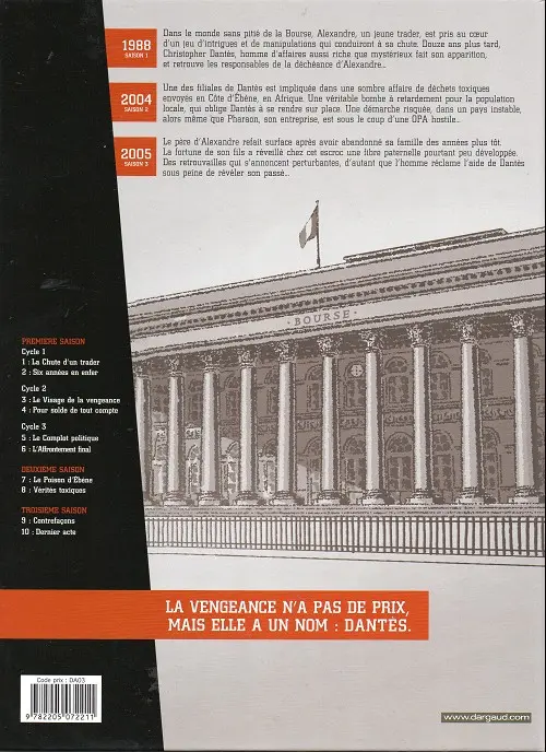 Verso de l'album Dantès Tome 8 Vérités toxiques